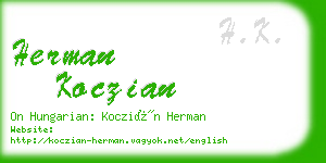 herman koczian business card